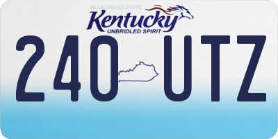 KY license plate 240UTZ