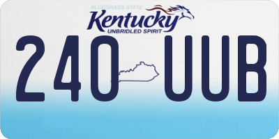 KY license plate 240UUB