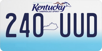 KY license plate 240UUD