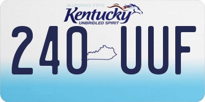 KY license plate 240UUF
