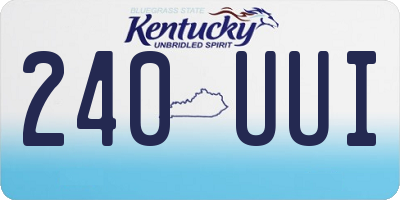 KY license plate 240UUI