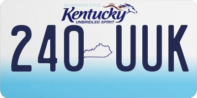 KY license plate 240UUK