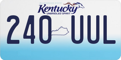 KY license plate 240UUL