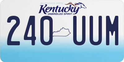 KY license plate 240UUM