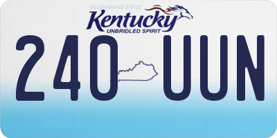 KY license plate 240UUN