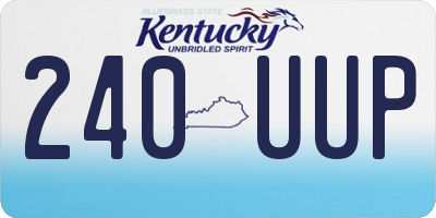 KY license plate 240UUP