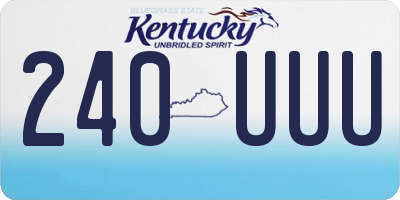 KY license plate 240UUU