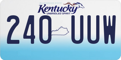 KY license plate 240UUW