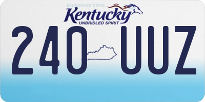 KY license plate 240UUZ