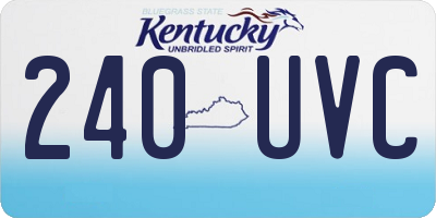 KY license plate 240UVC
