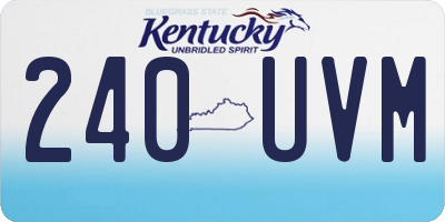 KY license plate 240UVM