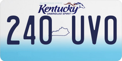 KY license plate 240UVO
