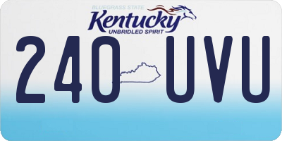 KY license plate 240UVU