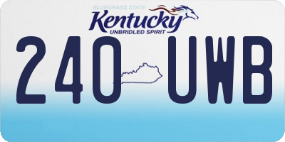 KY license plate 240UWB