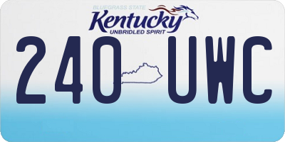 KY license plate 240UWC