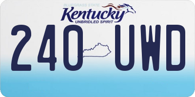 KY license plate 240UWD