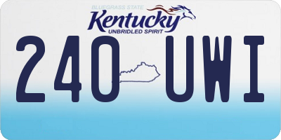 KY license plate 240UWI