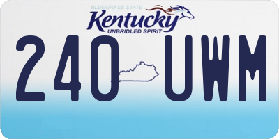 KY license plate 240UWM