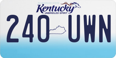 KY license plate 240UWN
