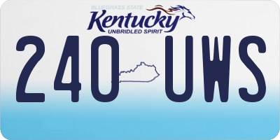 KY license plate 240UWS