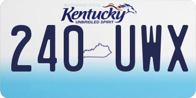 KY license plate 240UWX