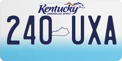 KY license plate 240UXA