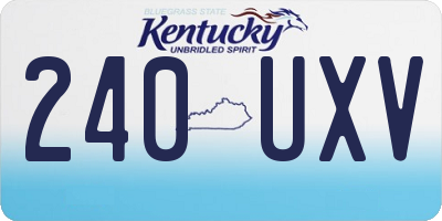 KY license plate 240UXV