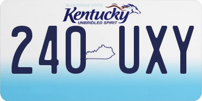 KY license plate 240UXY