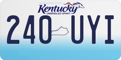 KY license plate 240UYI