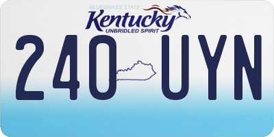 KY license plate 240UYN