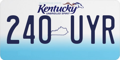 KY license plate 240UYR