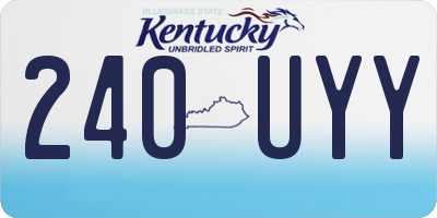 KY license plate 240UYY