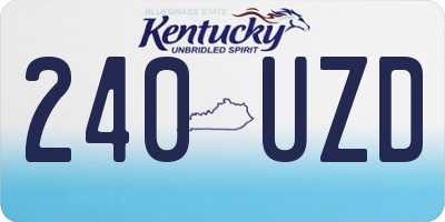 KY license plate 240UZD