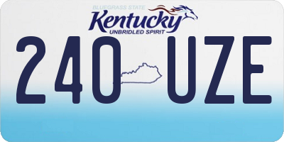 KY license plate 240UZE