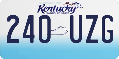 KY license plate 240UZG
