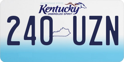 KY license plate 240UZN