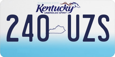 KY license plate 240UZS