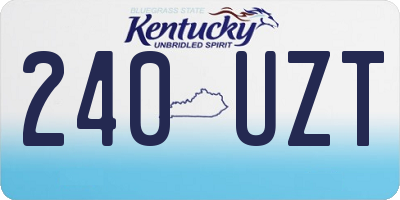 KY license plate 240UZT