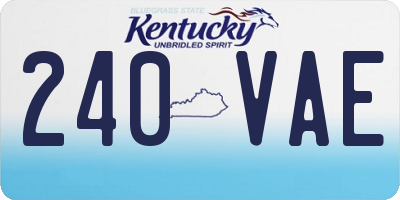 KY license plate 240VAE