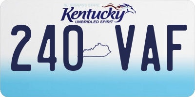 KY license plate 240VAF