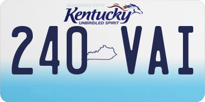 KY license plate 240VAI