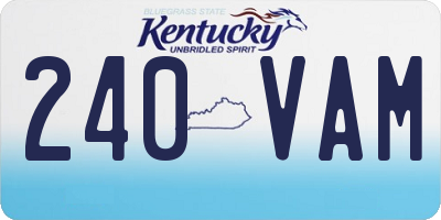 KY license plate 240VAM