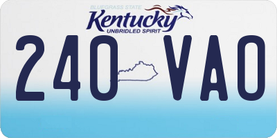 KY license plate 240VAO