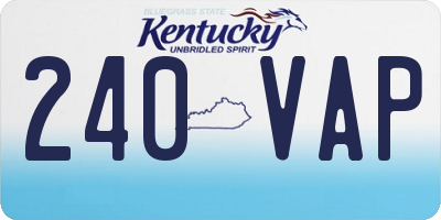KY license plate 240VAP