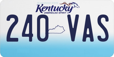 KY license plate 240VAS