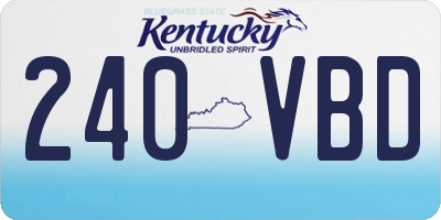 KY license plate 240VBD