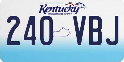 KY license plate 240VBJ