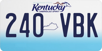 KY license plate 240VBK