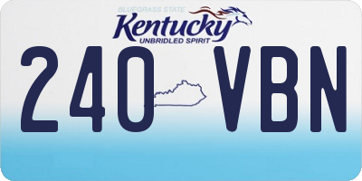 KY license plate 240VBN