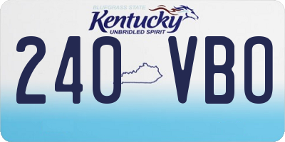 KY license plate 240VBO